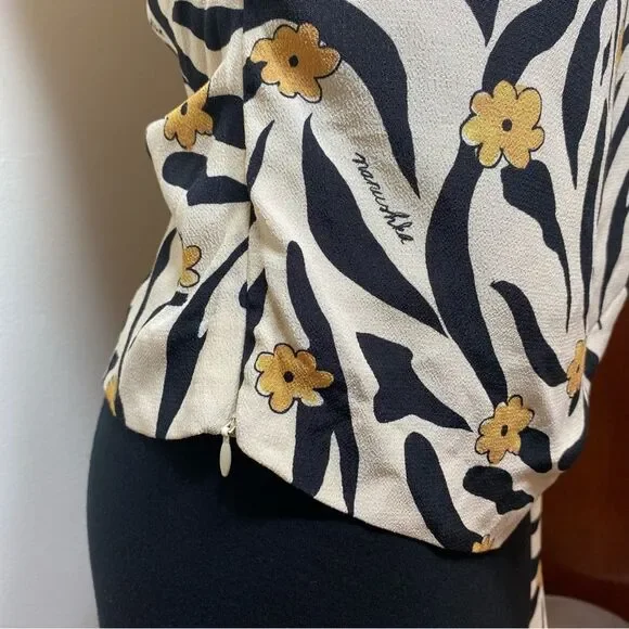 Nanushka Black and Cream Floral Blouse - Picture 11 of 16